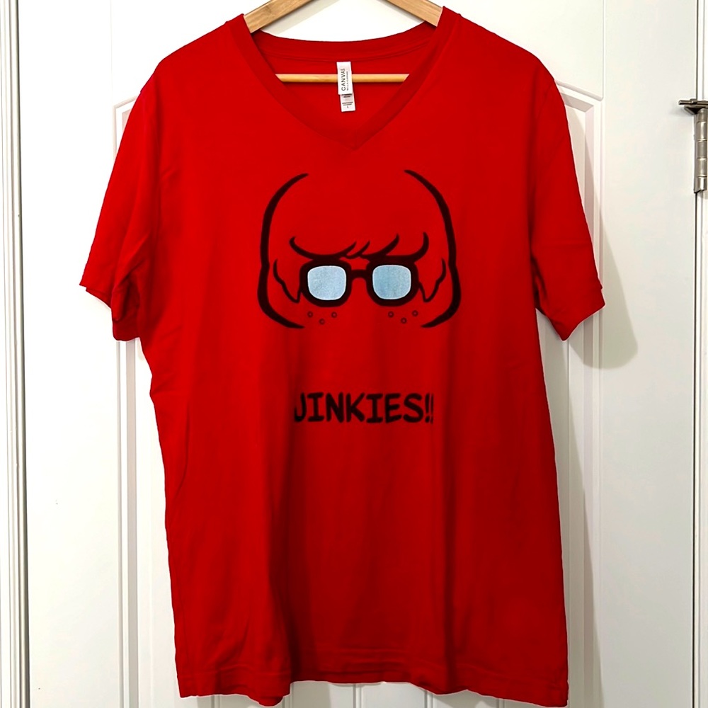 Scooby-Doo Jinkies Velma Red Unisex V Neck T